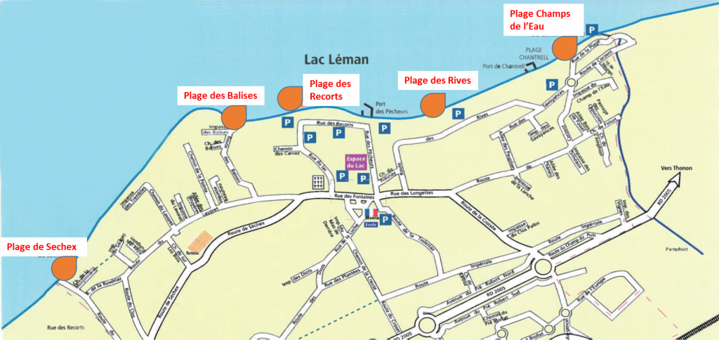 carte des plages anthy